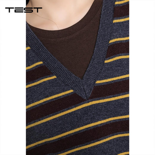 冬上新慵懒又时髦条纹针织马甲搭配纯色长袖内搭1254050 商品图2