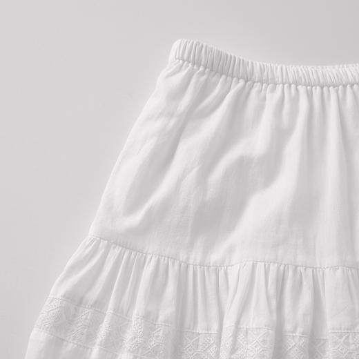 ROMI STUDIO“清新优雅”重工绣花白色全棉轻薄半身裙 RWCRXJ3005 商品图10