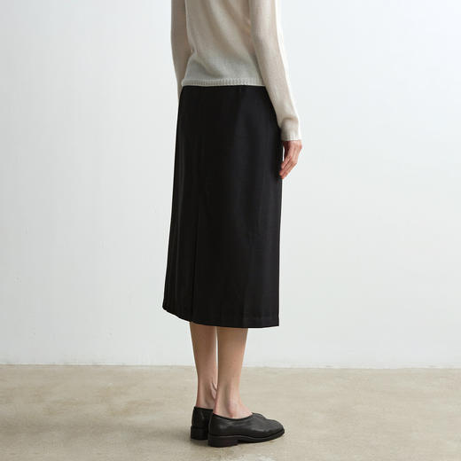 ROMI STUDIO“法式优雅”羊毛混纺斜纹肌理感直筒廓形半裙 431X1052 商品图2
