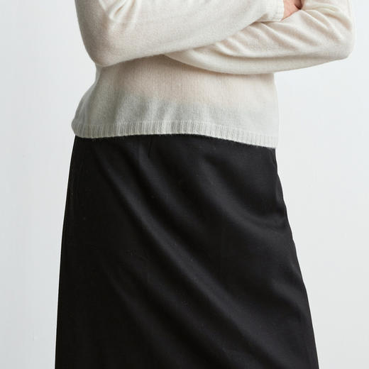 ROMI STUDIO“法式优雅”羊毛混纺斜纹肌理感直筒廓形半裙 431X1052 商品图1