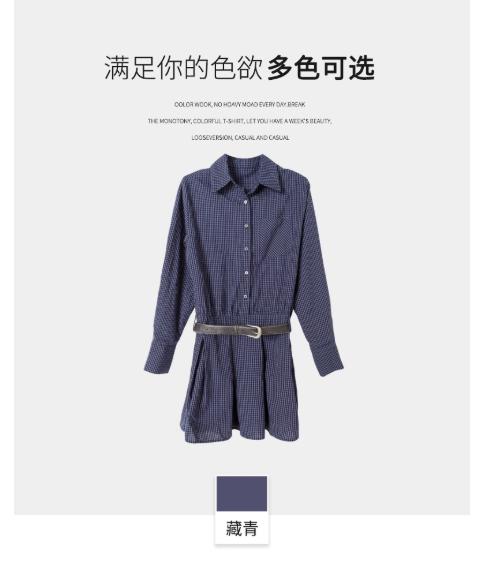 【门店同款】ENJOY秋季“城市与旷野”格纹腰带连衣裙 164543491 商品图4