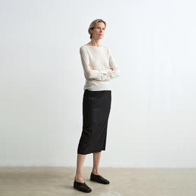 ROMI STUDIO”法式复古“头层水晶羊皮方头浅口平底僧侣鞋23AWS156