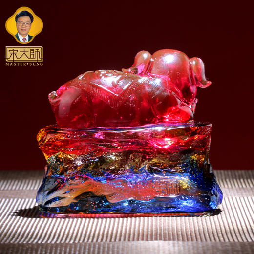 集雅轩宋韶光大师2026年新款猪 珠联璧合 琉璃摆件礼品 商品图3