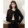 鹿向南「金扣质感」小香风短款外套秋新款宽松小众正肩黑色上衣女 商品缩略图0