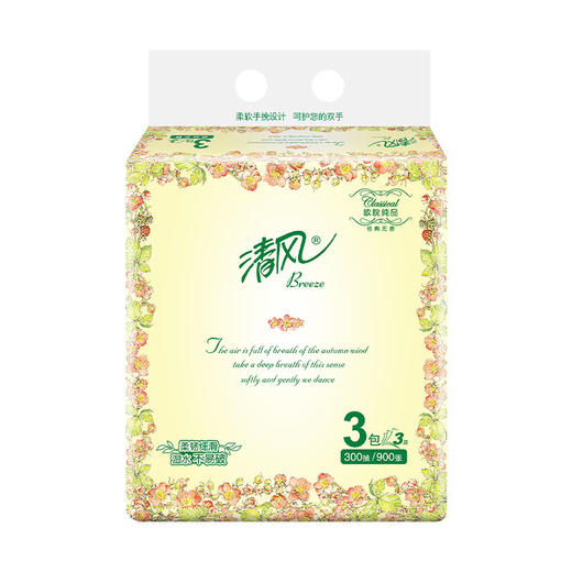 清风 欧院系列抽纸3层100抽3包*2提 B0OY03B-02C 商品图3