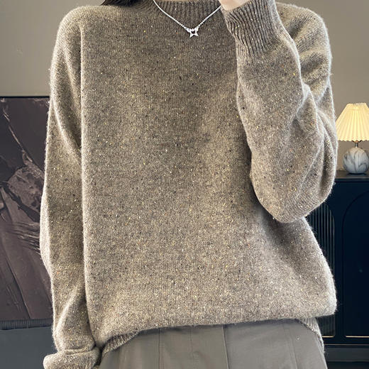 【清河羊毛羊绒专场】鹿展8861 女士半高领羊毛衫 100%羊毛 商品图1