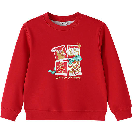 【新年波】男女童圆领长袖卫衣春季新款安奈儿童装EM611503 商品图6