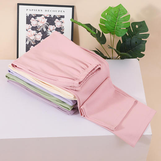 自然醒栖心情侣男女单裤100%棉居家睡裤QH 商品图3