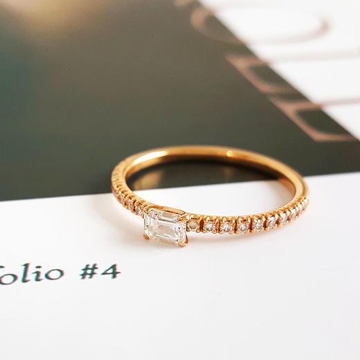 【95新】Cartier卡地亚Etincelle系列B4216750 18K玫瑰金满钻小冰糖方钻Etincelle戒指50号女士081025TJ04现售价：13400 商品图3