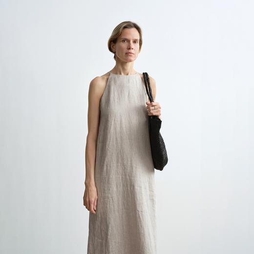 ROMI STUDIO法国进口雨露麻 天然原麻色100%亚麻连衣裙RWCSLT2983 商品图3