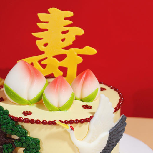 祝寿款【仙鹤献桃】1.8磅 香草奶油芒果夹心口味 商品图6
