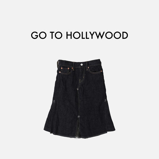 日本G2H童装 GO TO HOLLYWOOD 丹宁亮面蕾丝牛仔半身裙 商品图1