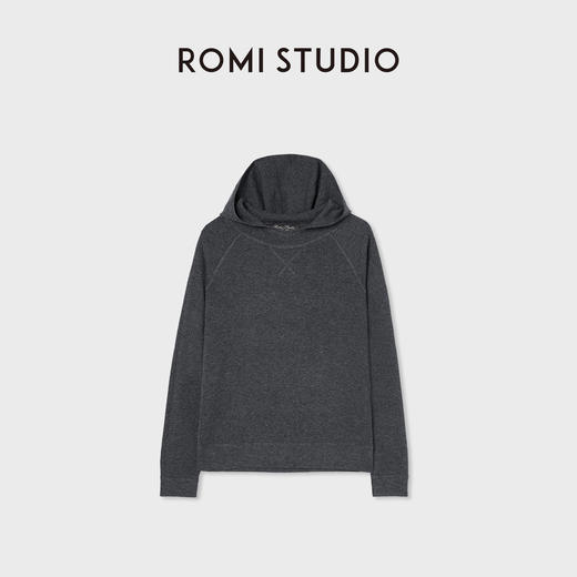 ROMI STUDIO“格雷高智”经典纯色100%绵羊毛休闲连帽毛衣 23AWM230 商品图8