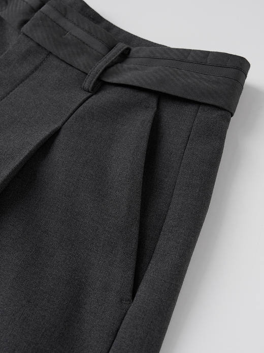 ROMI STUDIO“率性优雅”高克重内磨毛微弹高腰阔腿休闲裤 431KS050 商品图5