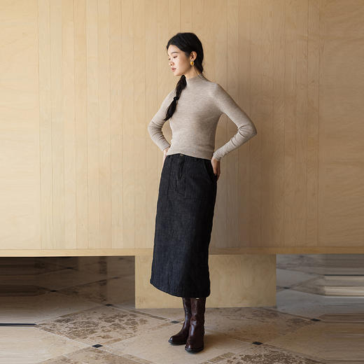 绽放670朵/夹心半裙·羊毛棉夹棉A字显瘦保暖半身裙中长裙女秋冬 商品图1