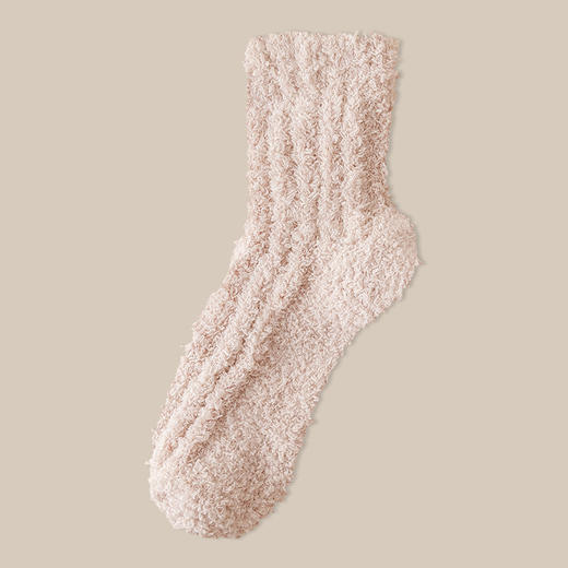 【四双装！更划算！】情侣袜子 冬季加绒毛圈地板袜 加厚珊瑚绒冬天抗寒保暖居家睡眠短袜 商品图7