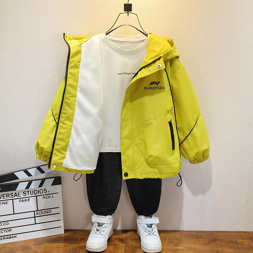 男童新款外套儿童风衣男孩秋款童装户外冲锋衣连帽上衣夹克 商品图1