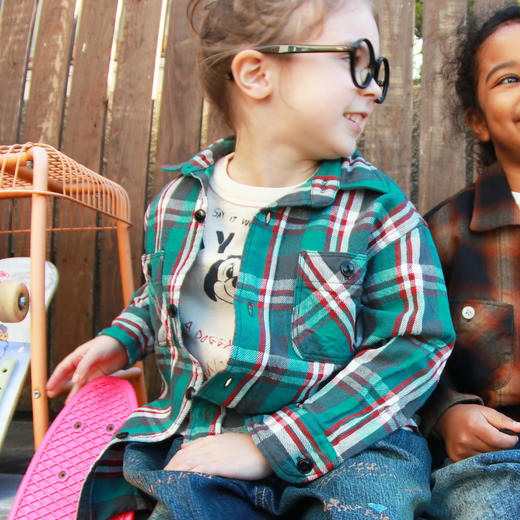 日本DD童装 DENIM DUNGAREE 不规则格纹衬衫 商品图2