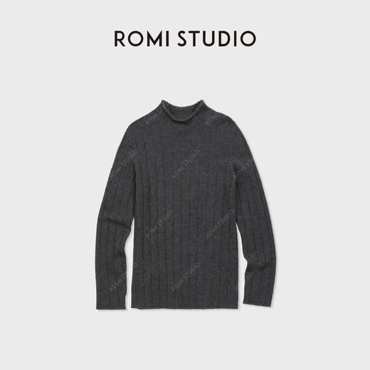 ROMI STUDIO“舒适松弛”100%山羊绒半高领秋冬套头毛衣RWCAST4729 商品图1