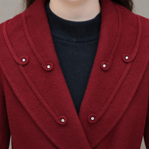 QYM 5276CL4988时尚双面呢子毛呢外套休闲中长款外套 商品图3