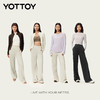 YOTTOY罗纹阔腿裤直筒瑜伽长裤高腰宽松运动跑步健身休闲裤女新款 商品缩略图4