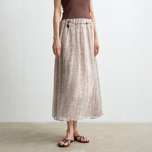 ROMI STUDIO“悠然夏日”桑蚕丝人丝混纺民族印花半身裙 RWCRXJ2724 商品图0