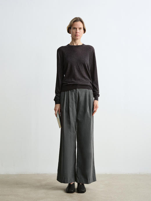 ROMI STUDIO“环保系列”100%棉高腰可调节阔腿灯芯绒长裤23AWK1180 商品图1