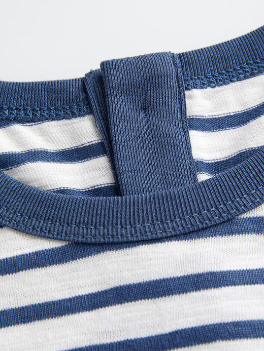 ROMI STUDIO“休闲复古”蓝白条纹轻薄舒适圆领无袖背心 RWCAS64934 商品图3