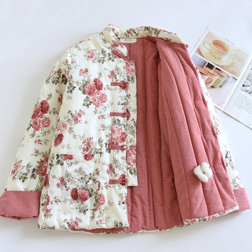 FL505棉花保暖衣全棉棉服花棉袄新中式盘扣国风 商品图2