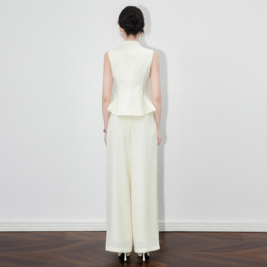 「高货wl」全新升级【铂金会员441/天猫589/差价148】(99222)洛诗琳2025秋冬小香风粗花呢收腰马甲高腰直筒长裤两件套 商品图2