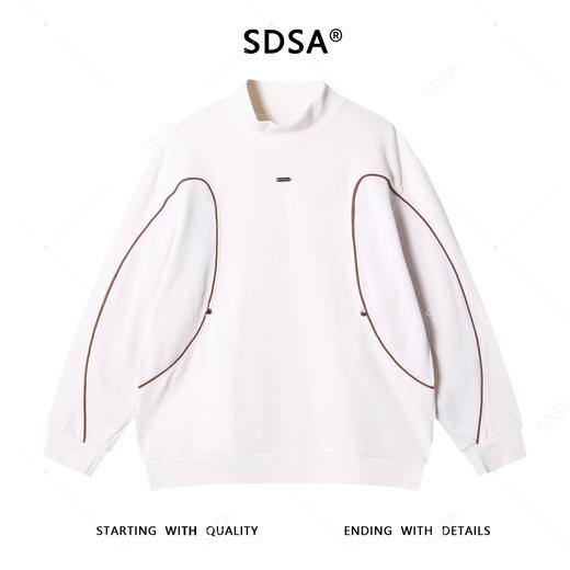 2239SDSA男士秋冬新款痞帅男装高街拼接铆钉立领卫衣时尚休闲套头上衣 商品图1