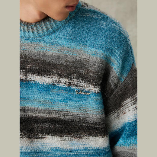 NPC潮牌圆领针织保暖上衣秋季撞色长袖百搭情侣套头毛衣NP38SW04 商品图3