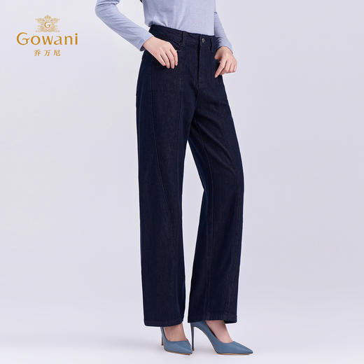 乔万尼新品分割设计包容身材时尚显瘦直筒裤EZ3F170 商品图1