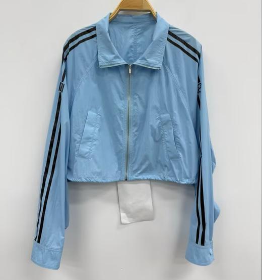 NC翻领袖子拼织带风衣外套50314（蓝白）秋季252020010321 商品图1