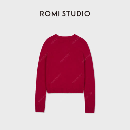 ROMI STUDIO“复古格调”100%羊毛柔软亲肤小V领开襟毛衫RWCAS86727 商品图1