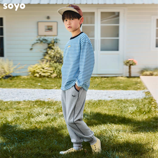 soyo舍予良仓亲肤保暖加绒logo印花经典收口卫裤 商品图4