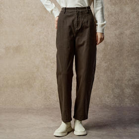 Famecoco通勤简约纯棉锥形休闲裤宽松显瘦窄版直筒裤FAC8GA035