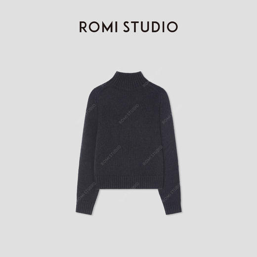 ROMI STUDIO100%精纺绵羊毛长袖弹性针织高领套头毛衫 RWBWST1612【现货】 商品图1
