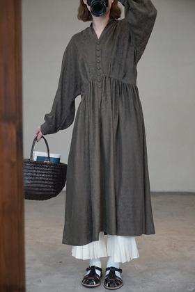 SUSURI 日系碎花轻盈高腰线连衣裙