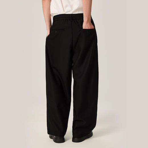 NPC潮牌100%绵羊毛长裤松紧宽腰裤装秋季新款男自然垂感NP46TR06 商品图2