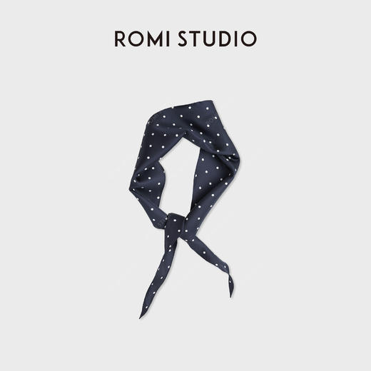 ROMI STUDIO“法式复古”100%桑蚕丝波点格调系脖丝巾 RWCAP34754 商品图0