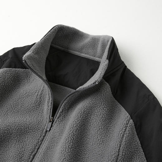 ROMI STUDIO“格雷秋意”撞色插肩日常百搭摇粒绒外套RWCAWD5641 商品图3