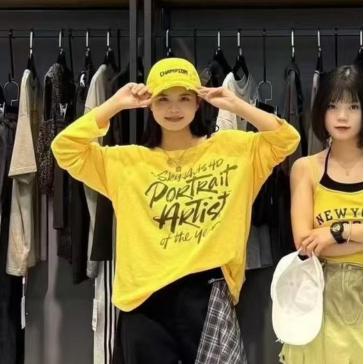 NC一字领休闲长袖T恤50727（黄）秋季953012230321 商品图0