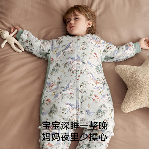 【宝宝安睡】嫚熙婴儿睡袋羊毛桑蚕丝宝宝睡袋儿童四季通用秋冬恒温分腿防踢被 商品图4