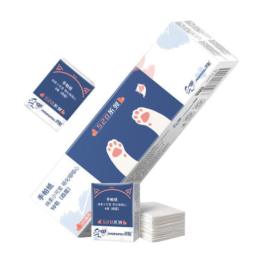 采琪采 若禺超柔迷你手帕纸4层6张10包 BJW10-01R 商品图0