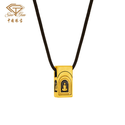 「大足金-大自在」5D硬金静悟黄金吊坠 商品图3