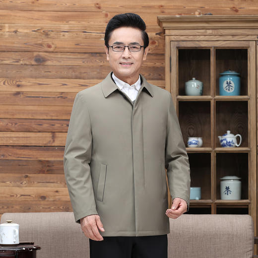 【可脱内胆】罗蒙大码鹅绒服男士冬季保暖羽绒服中老年爸爸装羽绒夹克外套 商品图3