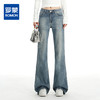 罗蒙春秋款女士浅蓝色牛仔裤微喇修身显瘦百搭小个子喇叭裤拖地长裤 商品缩略图0