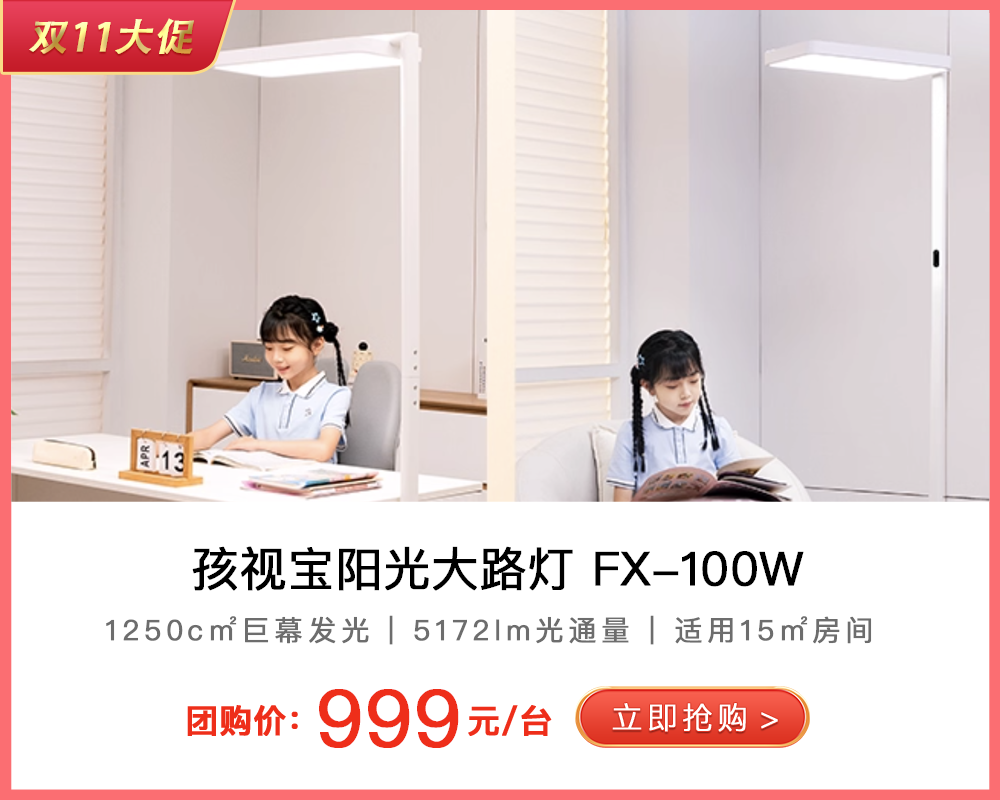 孩视宝学习护眼立体光大路灯FX-100W