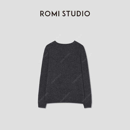 ROMI STUDIO7针山羊绒绵羊毛软糯舒适v领宽松套头毛衣RWBWSY1462 商品图1